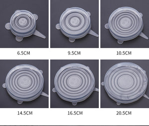 6 Pcs/Set Silicone Food Cover